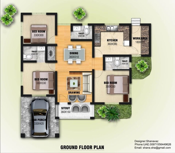 1300 sq ft house design