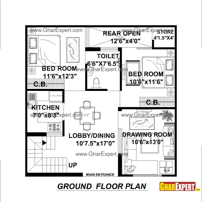 24 x 30 house design