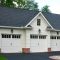 Colonial House on Slope Garage Design