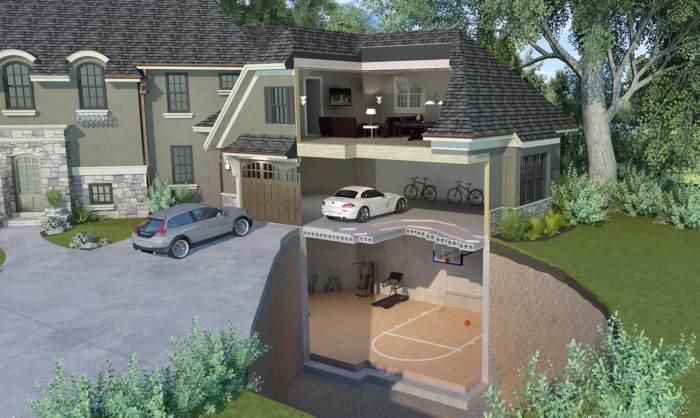 Basement garage house design