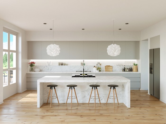 Grey and white kitchen decor