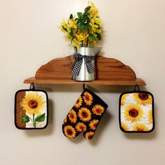 Sunflower and butterfly kitchen decor