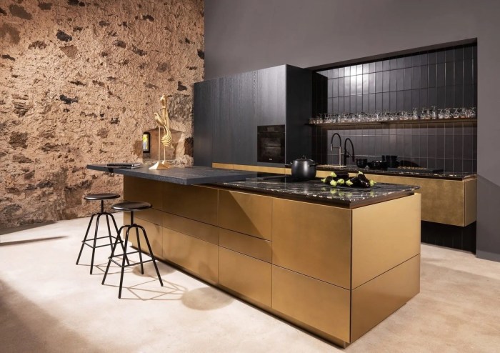 Gold and black kitchen decor