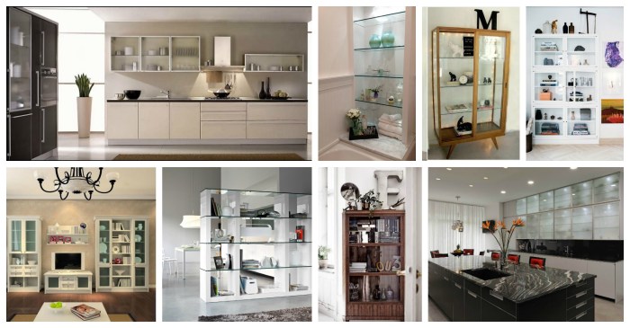 Kitchen glass cabinets decor ideas