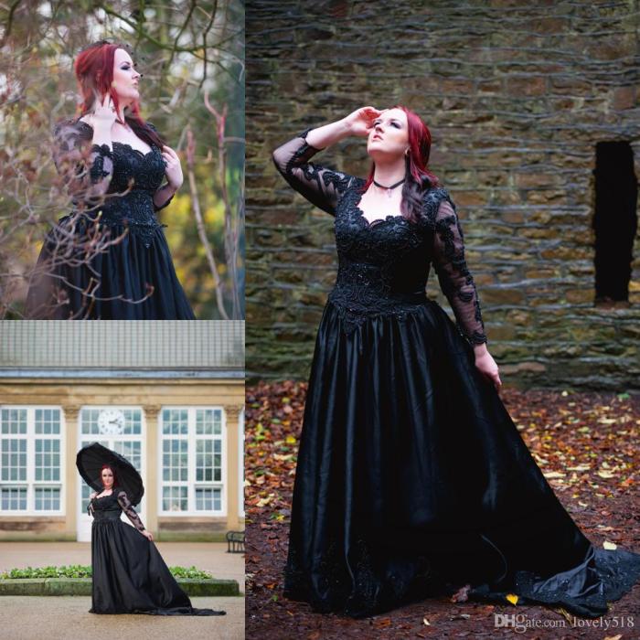 Goth wedding guest dress plus size