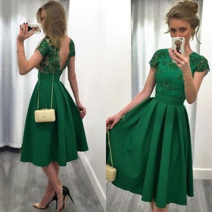 Emerald green long dress for wedding