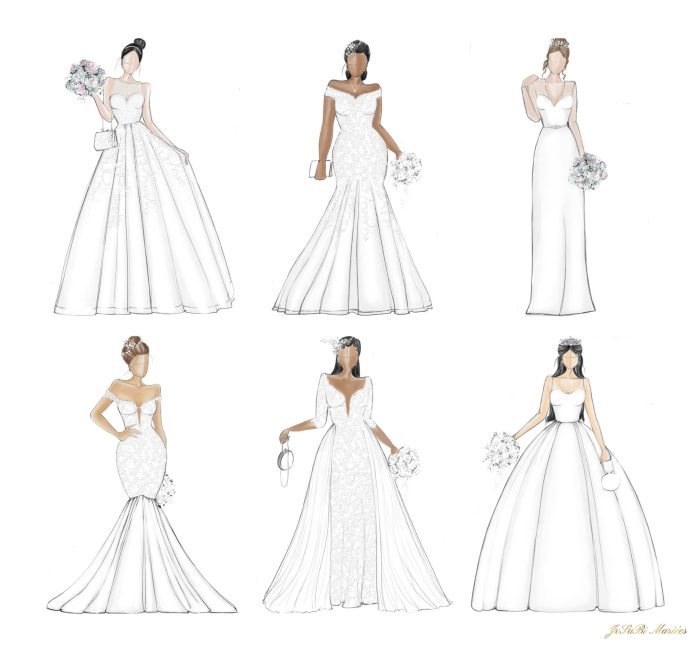 Different wedding dress shapes