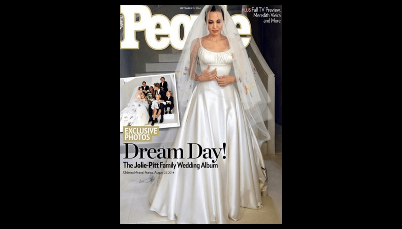 Wedding angelina jolie dresses dress celebrity iconic decker brooklyn