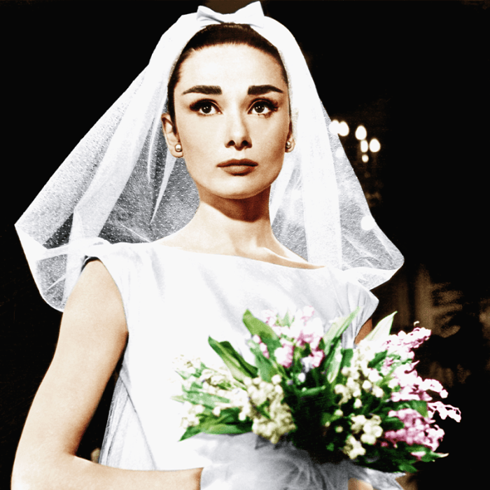 Funny face audrey hepburn wedding dress