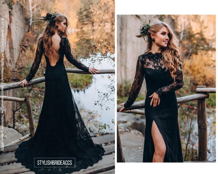 Black wedding dresses bride