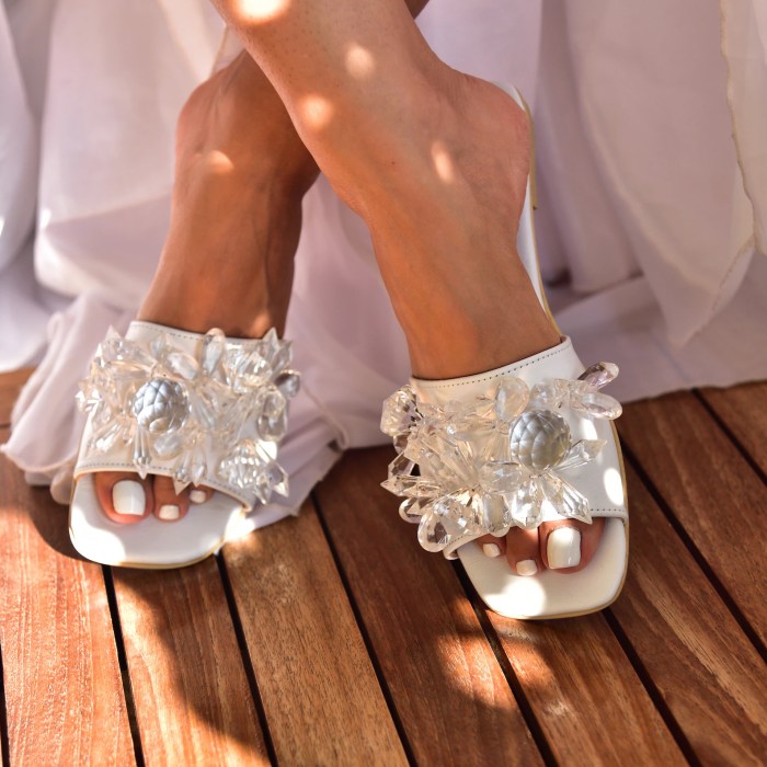 White dress sandals wedding