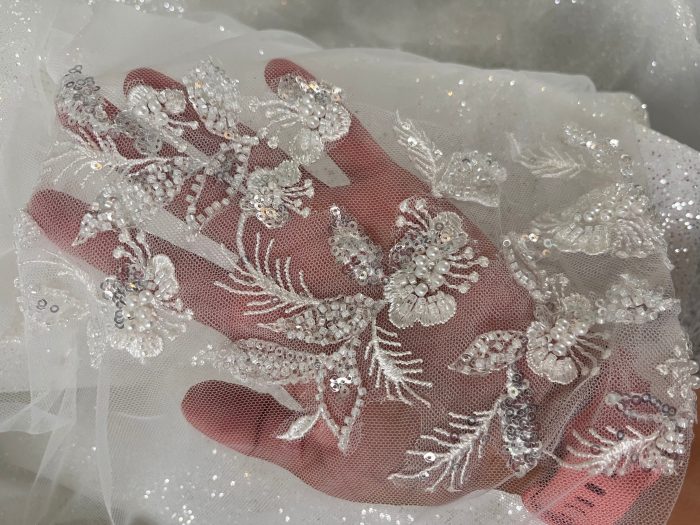 Beaded wedding dress sleeves