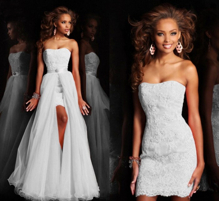 Detachable wedding dress skirt