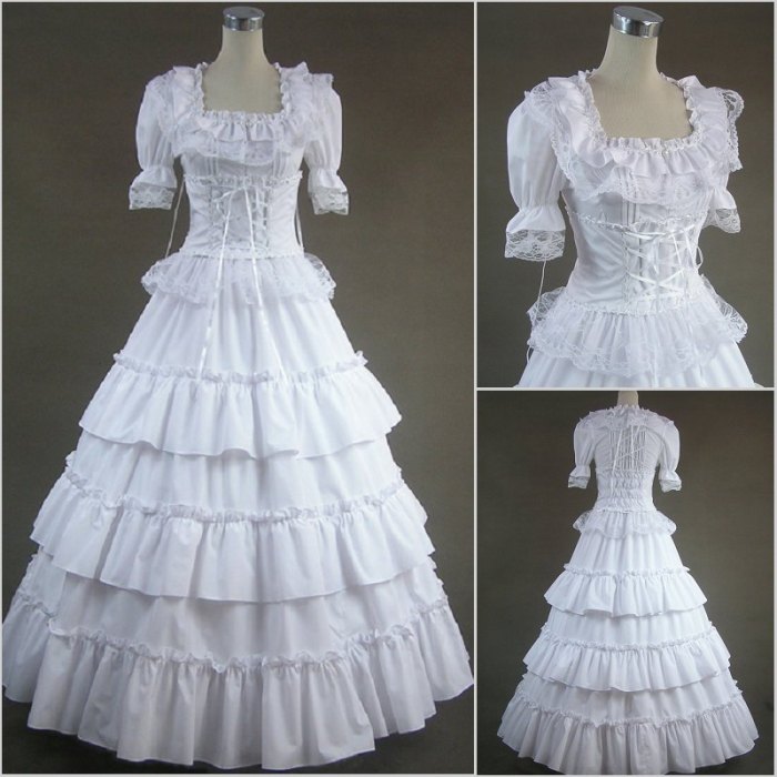 White victorian wedding dress